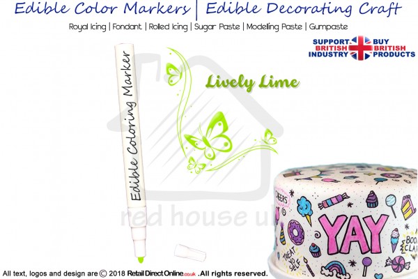Cake Decorating Craft | Icing Pen | Icing Colouring Marker | Edible Painting Ink | Lively Lime