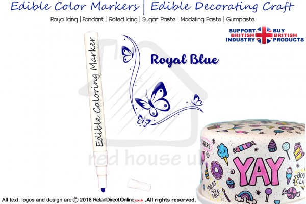 Cake Decorating Craft | Icing Pen | Icing Colouring Marker | Edible Painting Ink | Royal Blue
