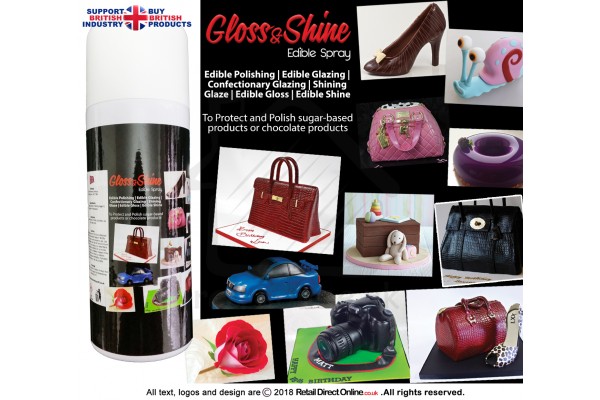 Gloss and Shine Edible Spray | Edible Hard Polish Layer Spray | Confectionery Glaze 