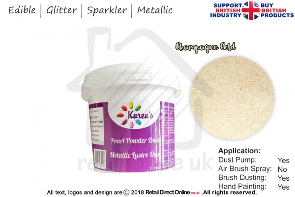 Champagne Gold | Glitter | Sparkler | Edible | 25 Gram Pot | Cake Decorating Craft