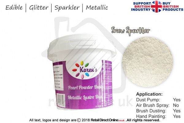 Snow White | Glitter | Sparkler | Edible | 25 Gram Pot | Cake Decorating Craft