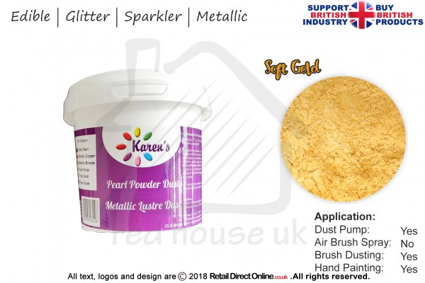 Soft Gold | Glitter | Sparkler | Edible | 25 Gram Pot | Cake Decorating Craft