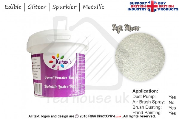 Soft Silver | Glitter | Sparkler | Edible | 25 Gram Pot | Cake Decorating Craft