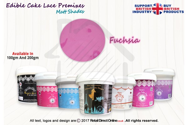 Fuchsia | Edible Cake Lace Premixes | Matt Shade | 100 Grams