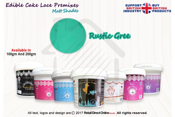 Rustic Green | Edible Cake Lace Premixes | Matt Shade | 100 Grams