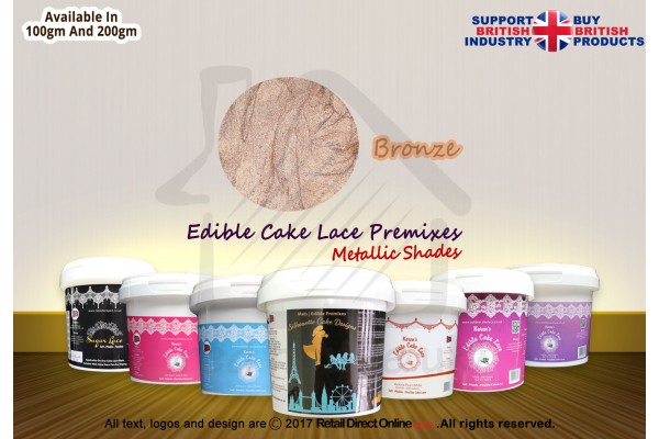 Bronze Colour | Edible Sugar Lace Deco Pen | Metallic Shade | 200 Grams