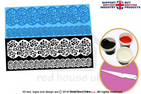 Damask Rose Ribbon | Cake Lace Mats | Cake Decorating Starter Kit | Cake Decorating Craft Tool