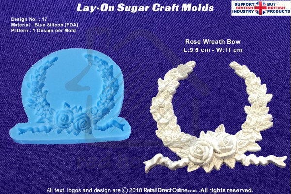Design 17 | Lay-On Silicone Cake Molds | Deep Floral Roses | Wedding Cakes | Design | Sugar Cake Decorating Craft 