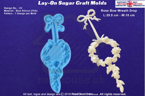 Design 23 | Lay-On Silicone Cake Molds | Deep Floral Roses | Wedding Cakes | Design | Sugar Cake Decorating Craft 