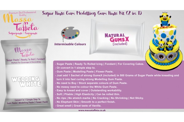 White | Massa Taffeta | Gumpaste | Modelling Paste | Flower Paste | Cake Craft