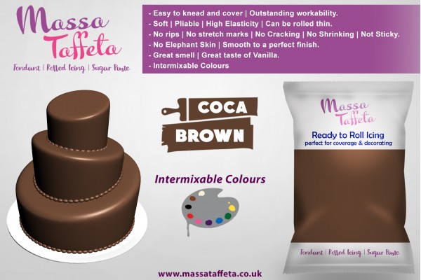 Brown | Massa Taffeta | Fondant | Sugarpaste | Ready Rolled Icing | Cake Craft 