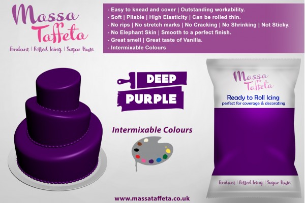 Deep Purple | Massa Taffeta | Fondant | Sugarpaste | Ready Rolled Icing | Cake Craft 