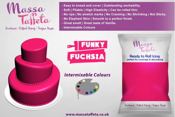 Funky Fuchsia | Massa Taffeta | Fondant | Sugarpaste | Ready Rolled Icing | Cake Craft 