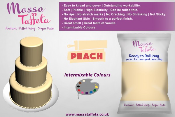Peach | Massa Taffeta | Fondant | Sugarpaste | Ready Rolled Icing | Cake Craft 