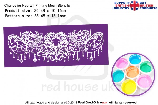 Chandelier Hearts | Starter Kits | Printing Mesh Stencils | Edible Ink
