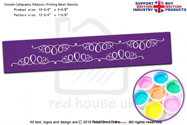 Doodle Calligraphy Ribbons | Starter Kits | Printing Mesh Stencils | Edible Ink