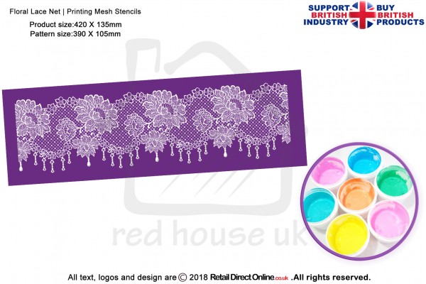 Floral Lace Net | Starter Kits | Printing Mesh Stencils | Edible Ink