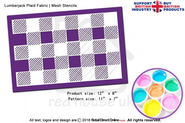 Lumberjack Plaid Fabric | Starter Kits | Printing Mesh Stencils | Edible Ink