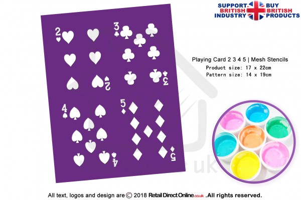 Playing Card 2 3 4 5 | Starter Kits | Printing Mesh Stencils | Edible Ink