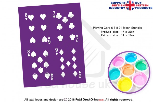Playing Card 6 7 8 9 | Starter Kits | Printing Mesh Stencils | Edible Ink