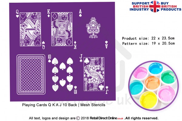 Playing Cards Q K A J 10 Back | Starter Kits | Printing Mesh Stencils | Edible Ink