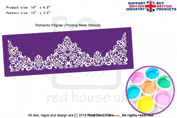 Romantic Filigree | Starter Kits | Printing Mesh Stencils | Edible Ink