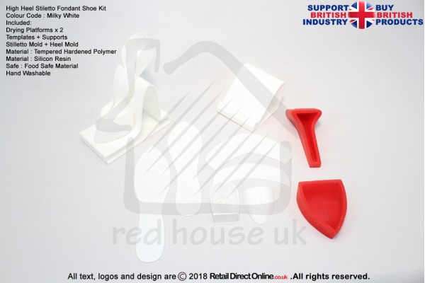 Fondant High Heel | Shoe Kit | White Color | Cake Decoration | Cake Toppers