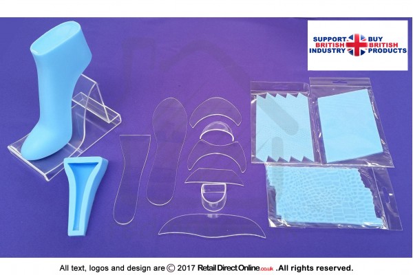 Shoe Kit + 2 Mats + Foot Mold | Fondant High Heel | Transparent | Cake Decoration | Cake Toppers
