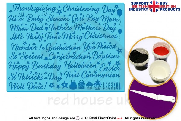 Celebration Calligraphy 2 | Silhouette Cake Design Starter Kits | Cupcake Cookies Cake Decorating Craft Tool