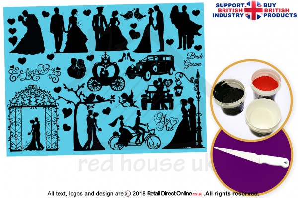Wedding Love | Silhouette Cake Design Starter Kits | Cupcake Cookies Cake Decorating Craft Tool