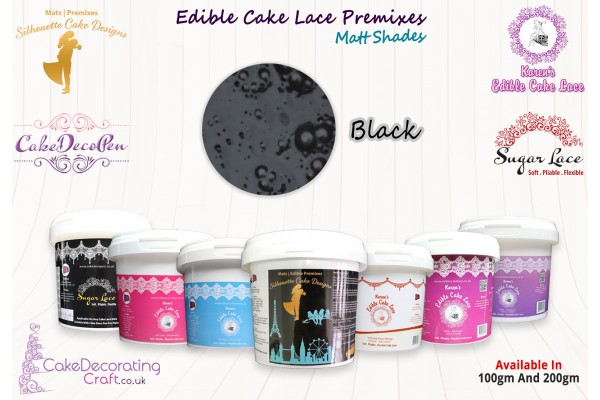 Black Color | Silhouette Cake Design Premixes | Matt Shades | Cake Lace | 200 Grams