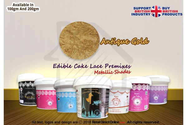 Antique Gold Colour | Silhouette Cake Design Premixes | Metallic Shade | 100 Grams