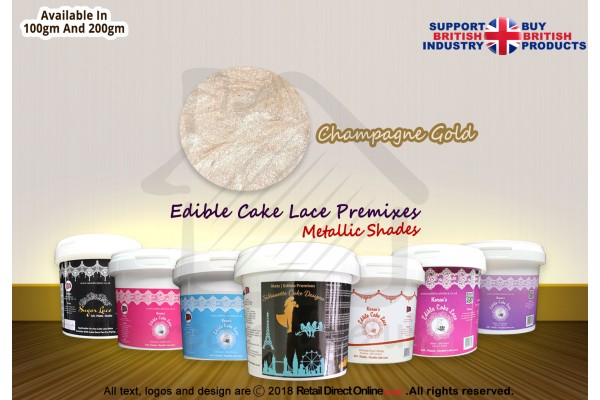 Champagne Gold Colour | Silhouette Cake Design Premixes | Metallic Shade | 100 Grams