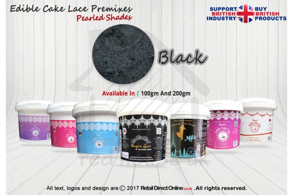 Black Colour | Silhouette Cake Design Premixes | Cake Lace | Pearled Shade | 200 Grams