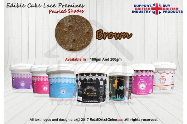 Brown Colour | Silhouette Cake Design Premixes | Pearled Shade | 200 Grams