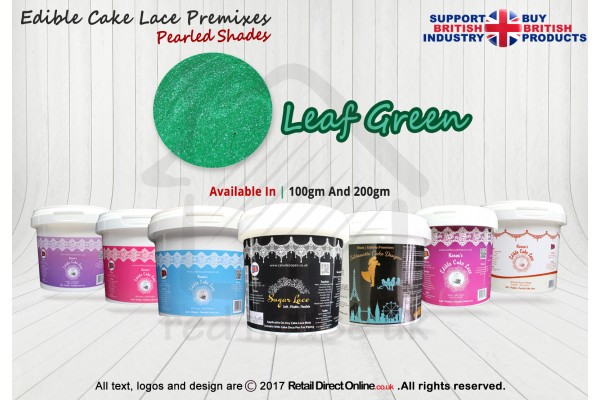 Leaf Green Colour | Silhouette Cake Design Premixes | Pearled Shade | 200 Grams