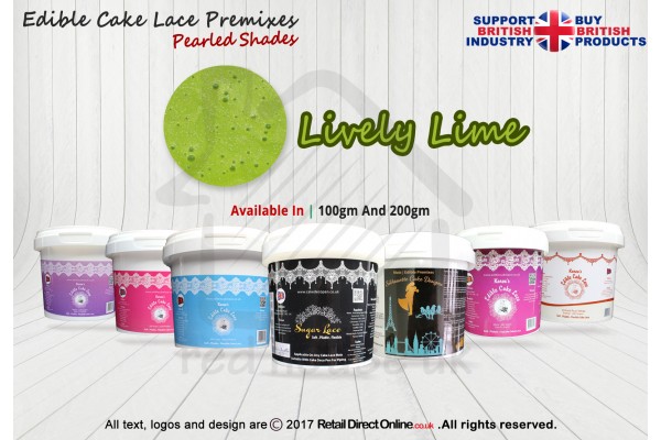 Lively Lime Colour | Silhouette Cake Design Premixes | Pearled Shade | 200 Grams