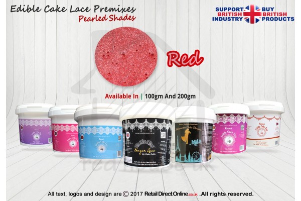 Red Colour | Silhouette Cake Design Premixes | Pearled Shade | 200 Grams