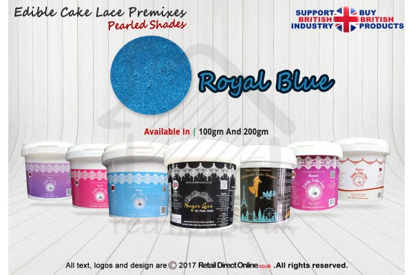 Royal Blue Colour | Silhouette Cake Design Premixes | Pearled Shade | 100 Grams