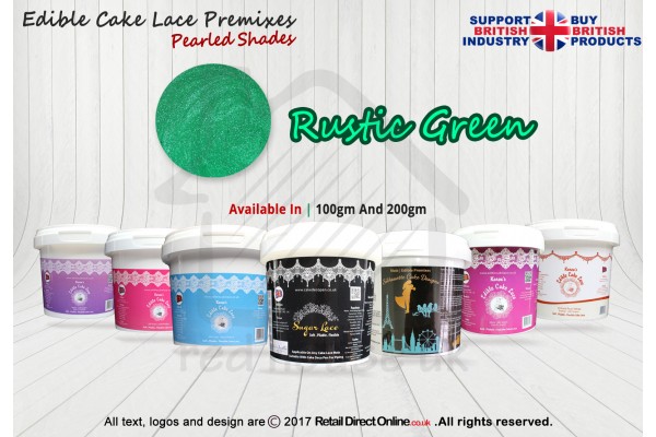 Rustic Green Colour | Silhouette Cake Design Premixes | Pearled Shade | 200 Grams