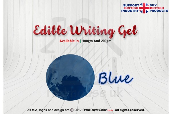Cake Decorating Craft | Piping And Writing Gel | Edible | Blue With Silver Sparkle