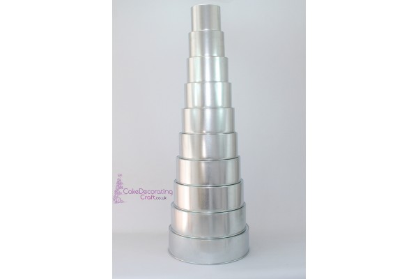 Round Cake Baking Tins | 2" Deep | Size 567891011121314 " | 10 Tiers | Hand Made | Rainbow | Multi Layer