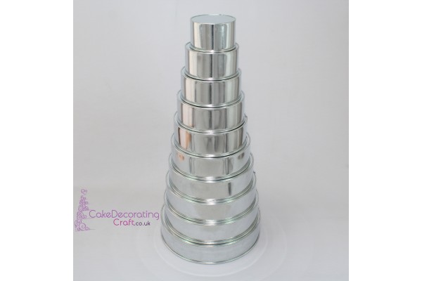 Round Cake Baking Tins | 3" Deep | Size 5 6 7 8 9 10 11 12 13 14 " | 10 Tiers | Hand Made