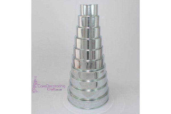 Round Cake Baking Tins | 1.5 Inch Deep | Size 567891011121314 Inch | 10 Tier | Hand Made | Rainbow Multi Layer 