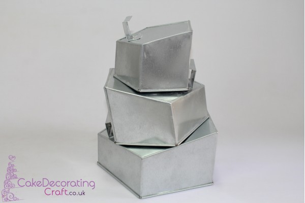 Topsy Turvy Hexagon Baking Tins Pans | 6 8 10 " | 3 Tiers Multilayer | Cake Decorating Craft 