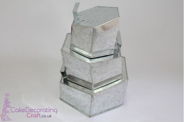 Topsy Turvy Pentagon Baking Tins Pans | 6 8 10 " | 3 Tiers Multilayer | Cake Decorating Craft 