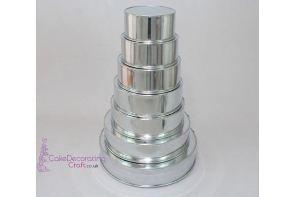 Round Cake Baking Tins | 3" Deep | Size 6 7 8 9 10 12 14 " | 7 Tiers | Hand Made