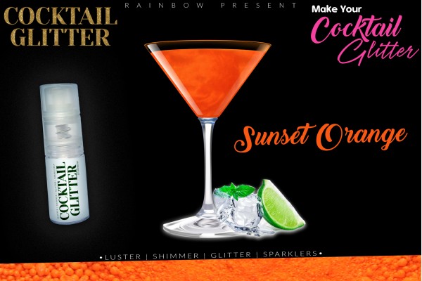 Cocktail Gloss Lustre Pearled Shimmer Shade | Edible | Sunset Orange