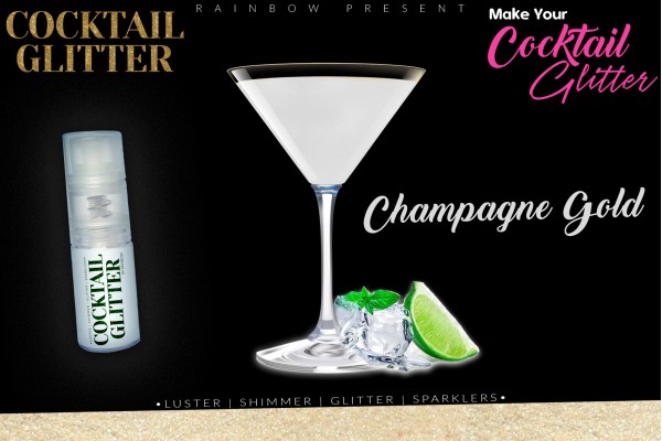 Glitzy Cocktail Glitter and Sparkling Effect | Edible | Champagne Gold