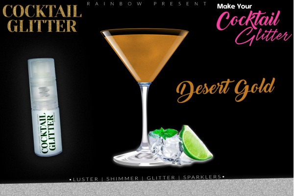 Glitzy Cocktail Glitter and Sparkling Effect | Edible | Desert Gold